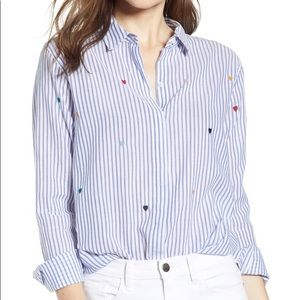 Rails Striped Heart Blouse